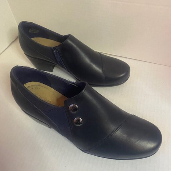 Clark Collection Women's Emslie Warren Shoes, Navy Blue, size 7.5M - Picture 3 of 6